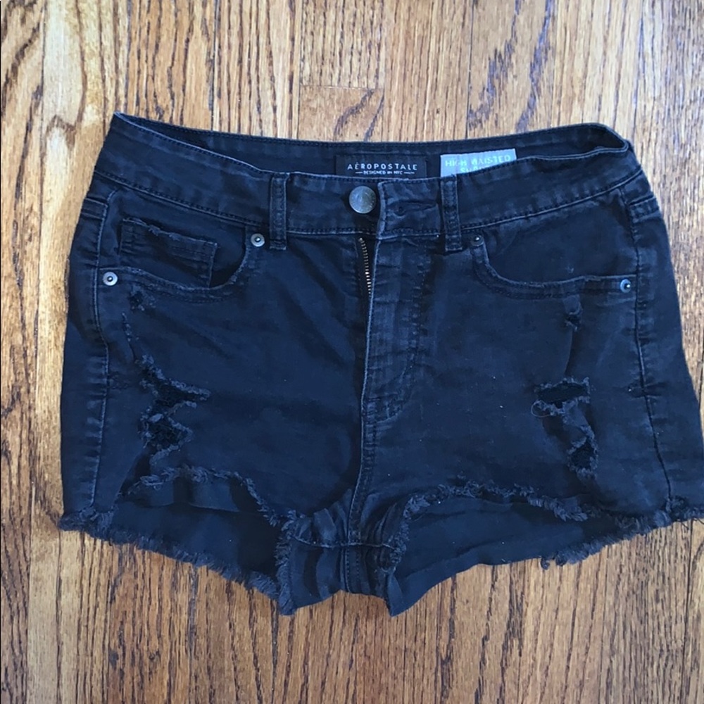 High waisted denim short shorts